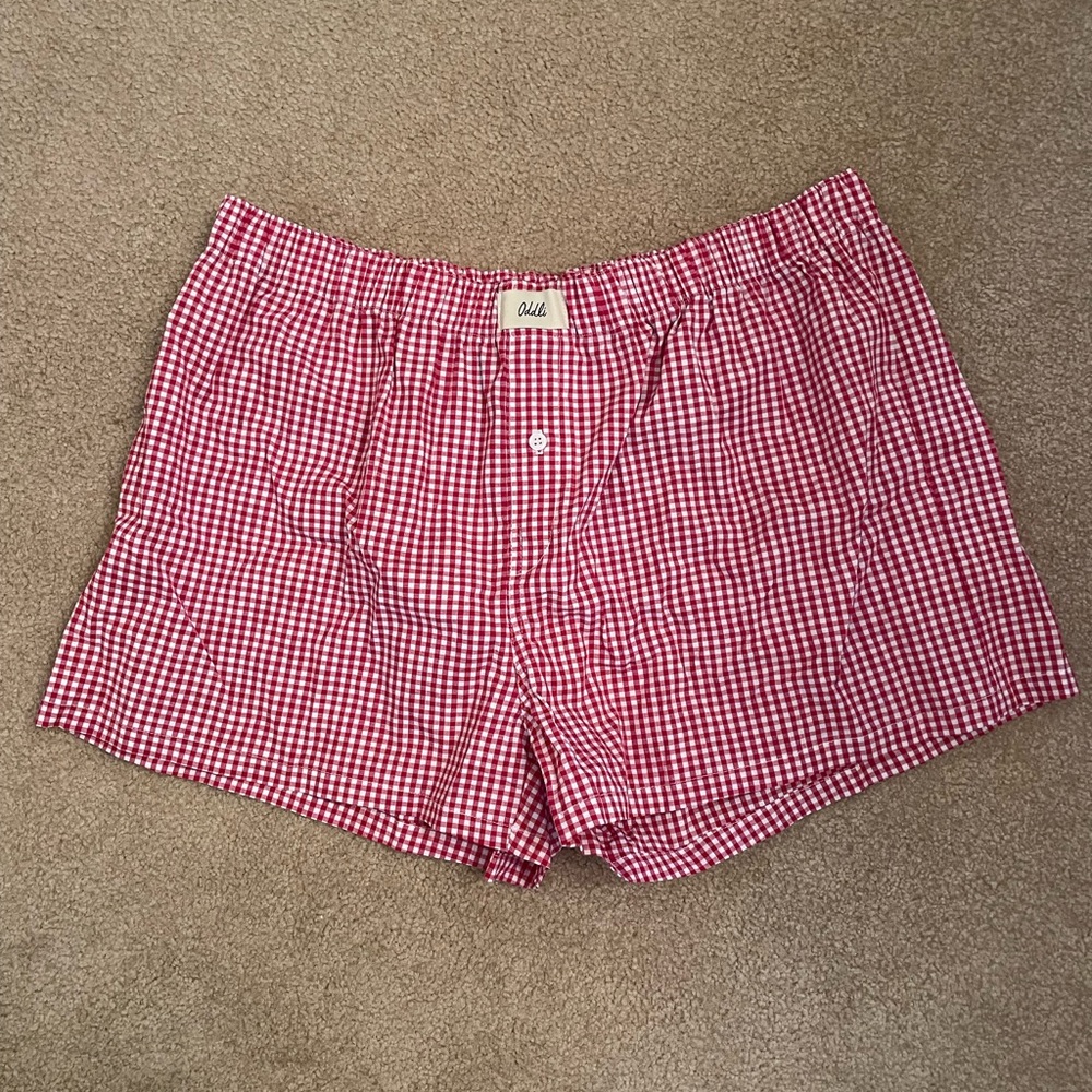 Vix Red Casual Shorts Lightweight Cotton